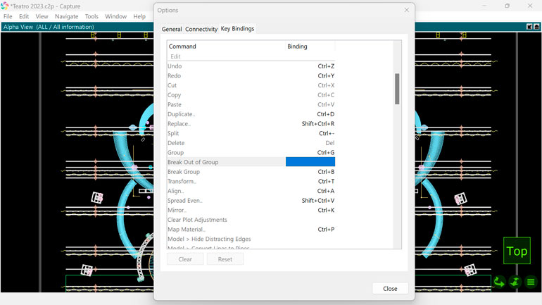 Keyboard shortcut editor.