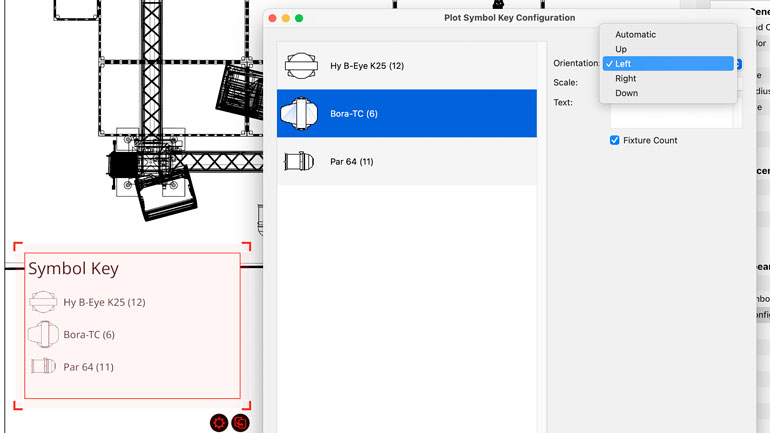 Scaling and Orientation Options for Plot Symbol Keys.